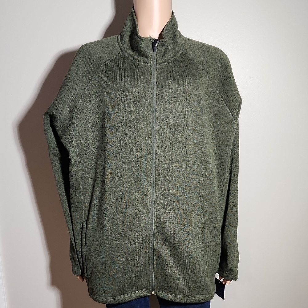 Falls Creek Green Zip Up Sweater